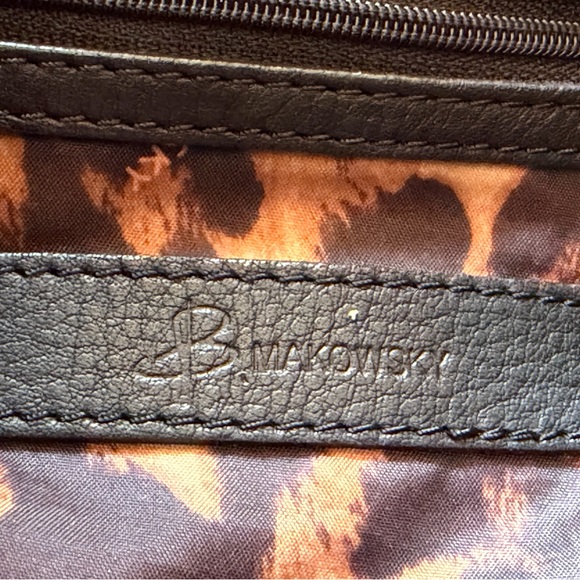 B. Makowsky leather hobo shoulder bag with gold hardware and lace-up - Picture 7 of 11